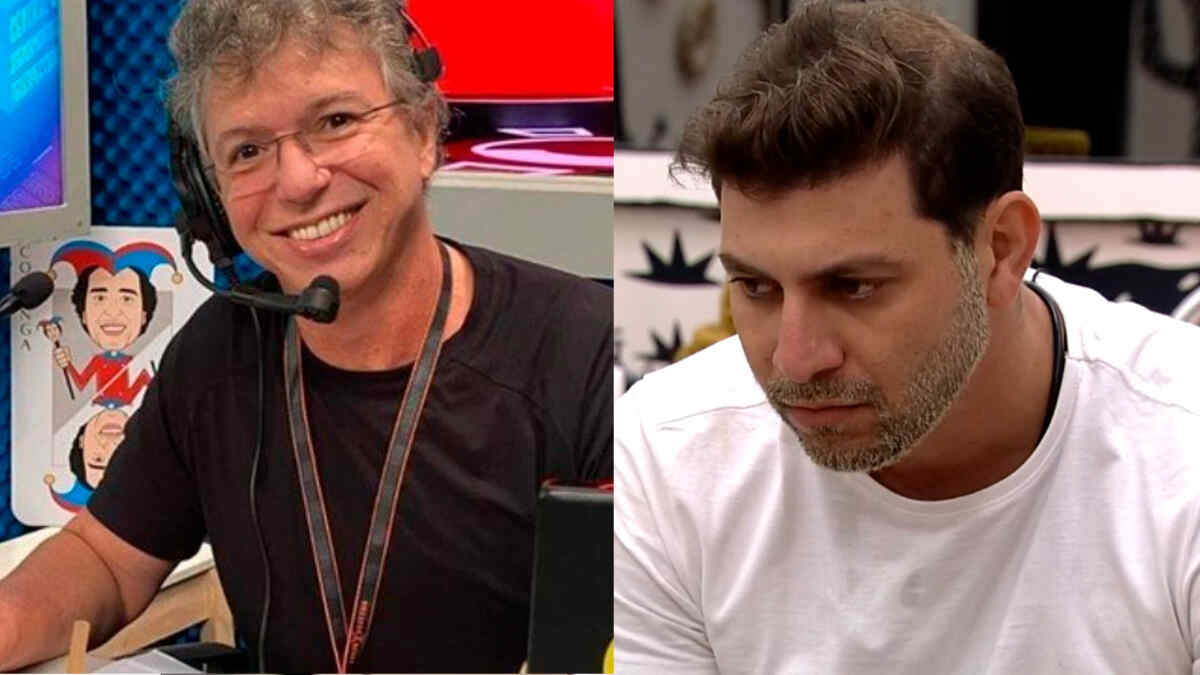 Diretor Boninho e o brother Caio Afiune do BBB 21