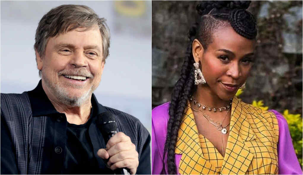 Montagem com o ator Mark Hamill e a cantora Karol Conká