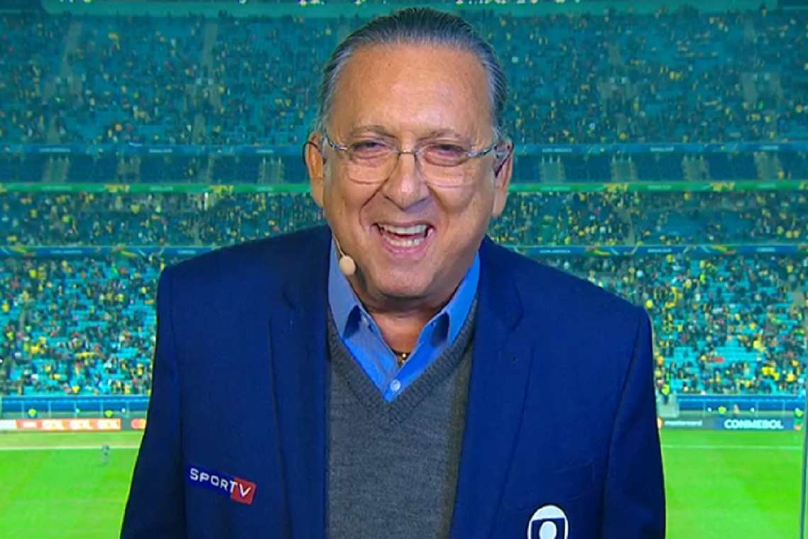 Galvão Bueno durante transmissão pela Globo