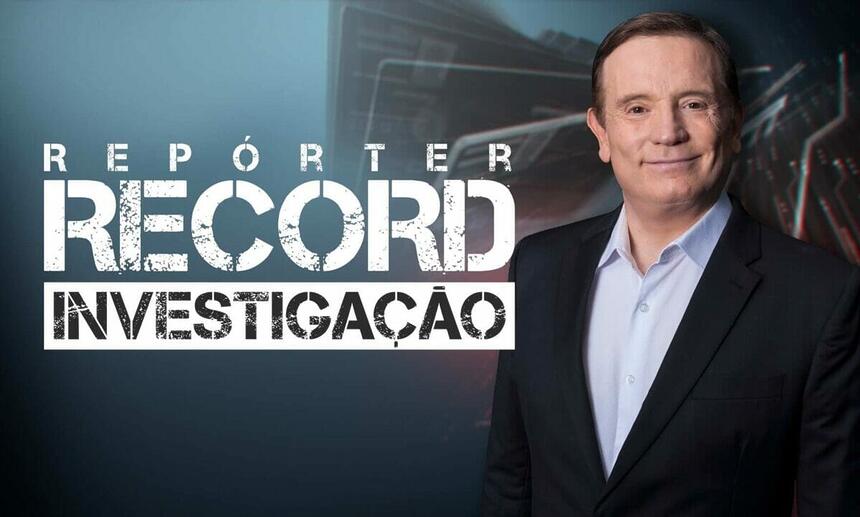 Jornalista Roberto Cabrini na arte de divulgação do Repórter Record Investigação