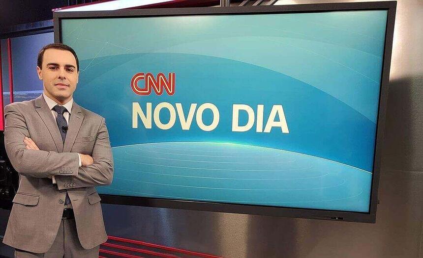 Rafael Colombo no estúdios do Novo Dia, na sede da CNN Brasil em São Paulo