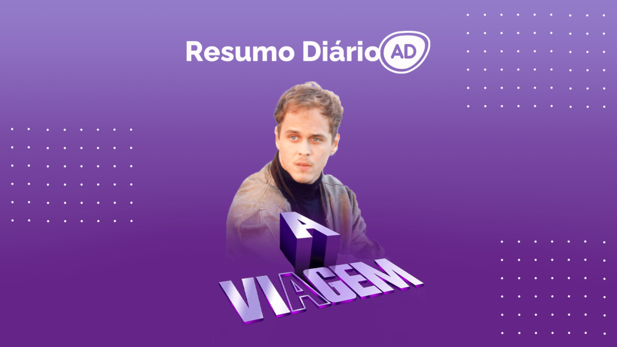 Logo do resumo diário da novela A Viagem, exibida no canal Viva.