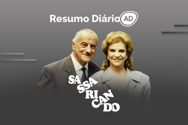 Logo do resumo diário da novela Sassaricando no canal viva.