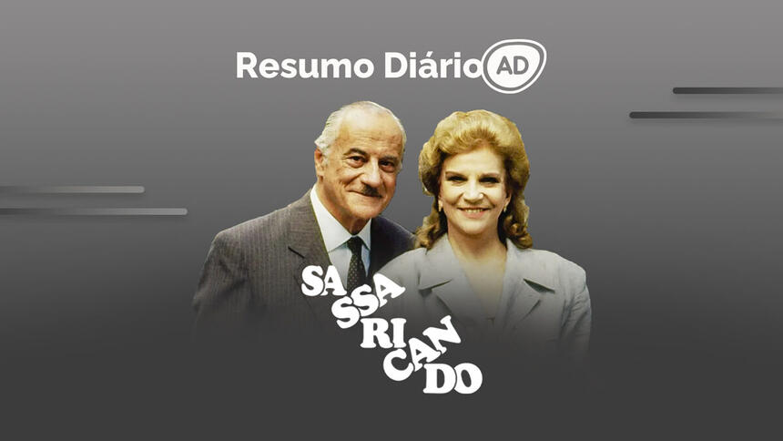 Logo do resumo diário da novela Sassaricando no canal viva.