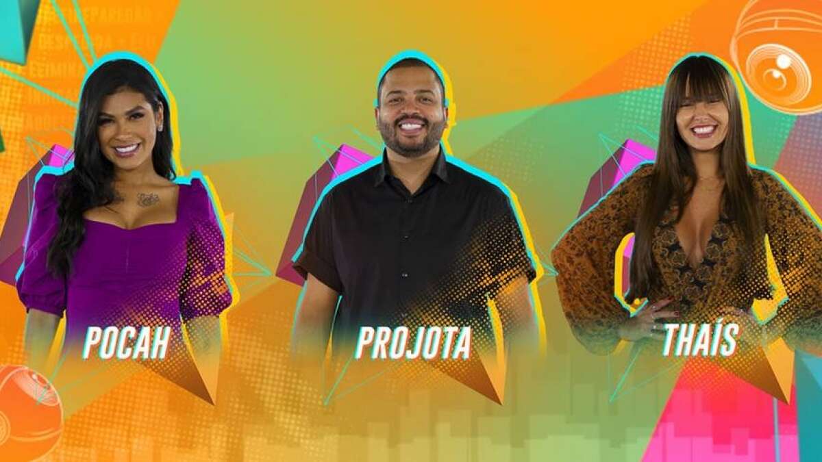 Arte com os emparedados do BBB 21: Pocah, Projota e Thaís