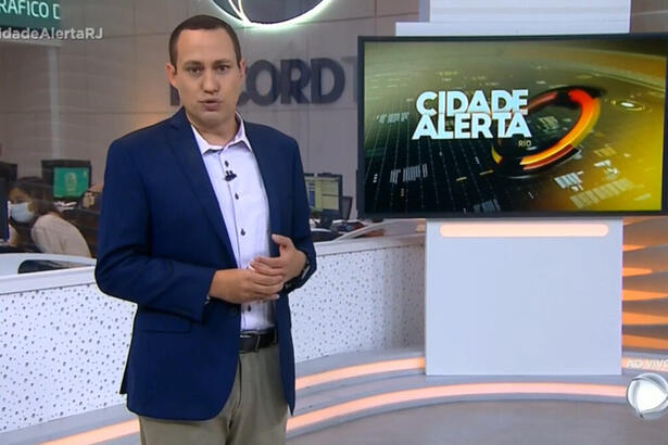 Ernani Alves nos estúdios do Cidade Alerta Rio na Record TV