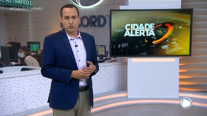 Ernani Alves nos estúdios do Cidade Alerta Rio na Record TV