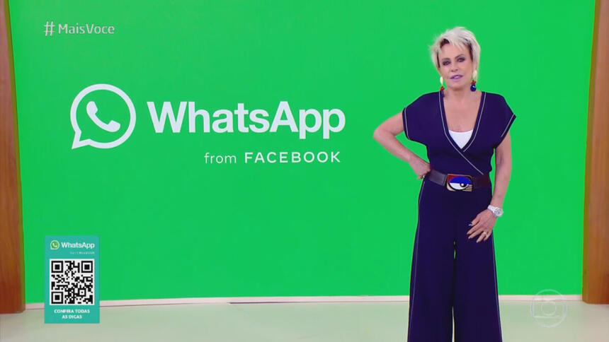 Segurança digital vira ação do WhatsApp com Ana Maria Braga no Mais Você da Globo