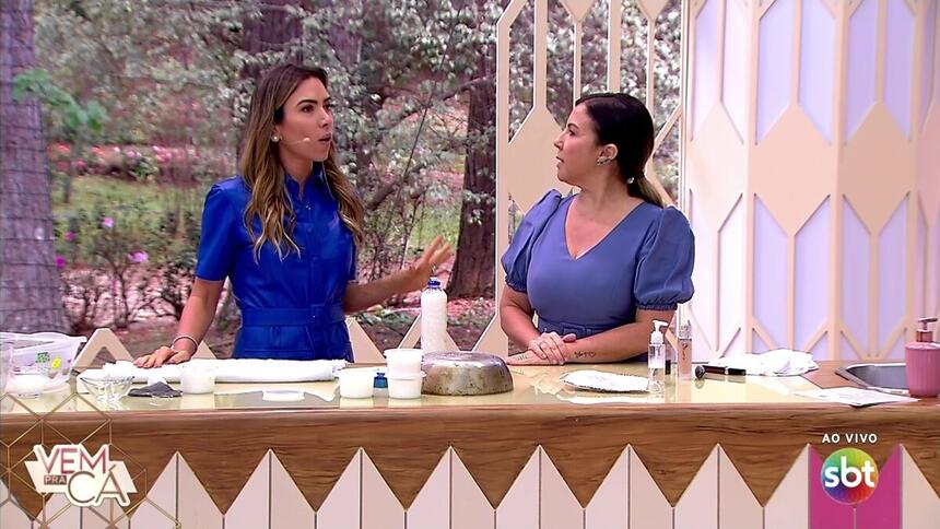 Patricia Abravanel agradece participação da especialista em truques de limpeza, que participou do Vem Pra Cá desta terça-feira, 27 de abril de 2021.