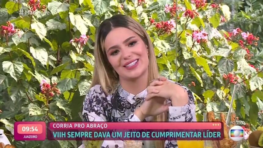 Viih Tube a eliminada do paredão deste domingo do BBB 21 participou do Mais Você com Ana Maria Braga e comentou sobre sua rejeição, falsidade no jogo e amizade com Juliette: "Aprendi muito com ela".