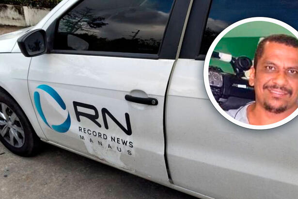 Carro da Record News e o cinegrafista que foi baleado