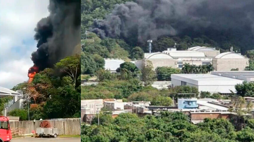 Imagens do incêndio que aconteceu nos Estúdios Globo no Rio de Janeiro