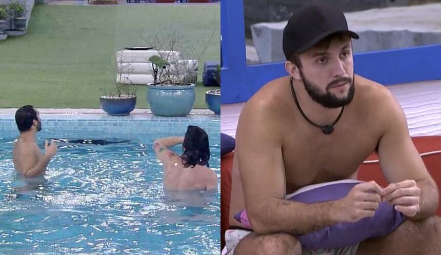 Madrugada pós "Superdomingo" na casa do BBB 21 foi bastante movimentada. Juliette ficou chateada com Gilberto por não ter sido avisada sobre sua indicação para o paredão. Arthur chateado por estar em mais uma berlinda e Gil e Fiuk pulando pelados na piscina para cumprir promessa.