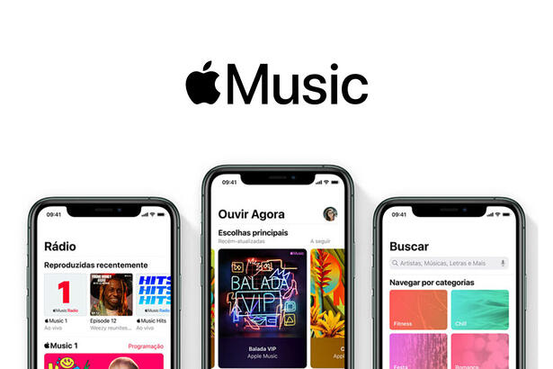 Telas do aplicativo Apple Music