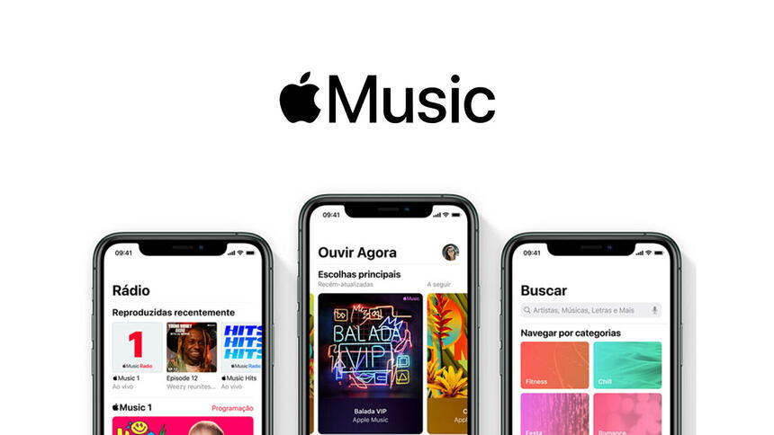 Telas do aplicativo Apple Music