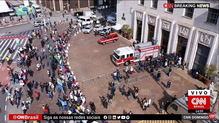 CNN Brasil em cobertura do velório de Bruno Covas