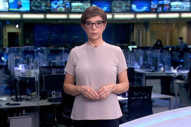 Renata Lo Prete durante a edição de 28 de maio do Jornal da Globo