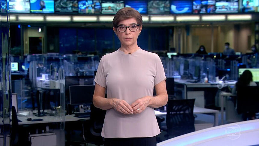 Renata Lo Prete durante a edição de 28 de maio do Jornal da Globo