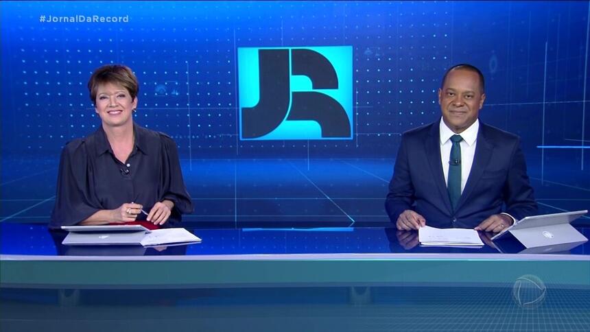 Christina Lemos e Luiz Fara Monteiro no Jornal da Record de 24 de maio de 2021