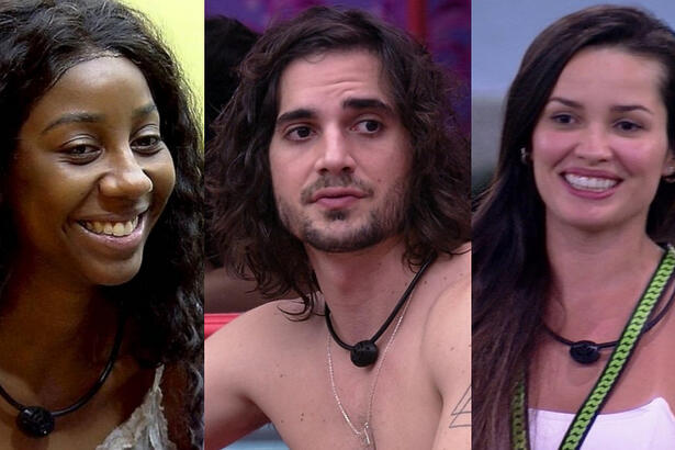 Finalistas do BBB 21, Camilla de Lucas, Fiuk e Juliette em uma montagem