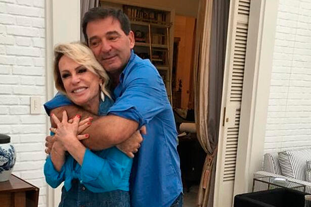 Ana Maria Braga e Johnny Lucet na casa da apresentadora