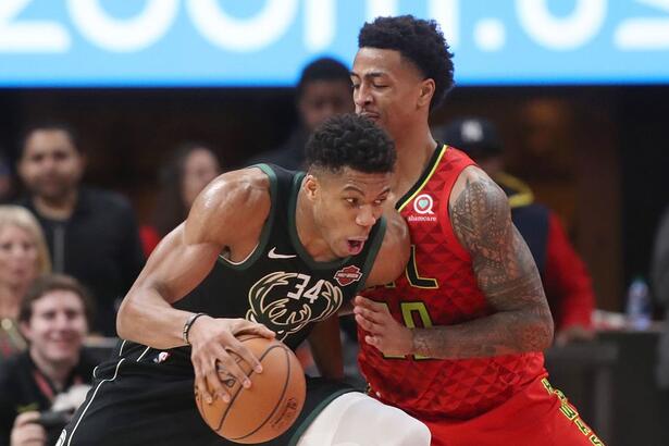 Milwaukee Bucks e Atlanta Hawks jogadores