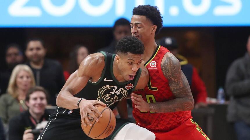 Milwaukee Bucks e Atlanta Hawks jogadores