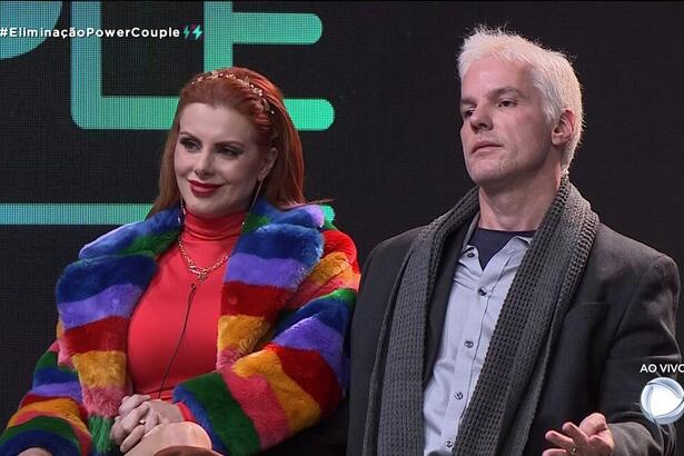 Deborah e Bruno na noite de eliminação do Power Couple Brasil