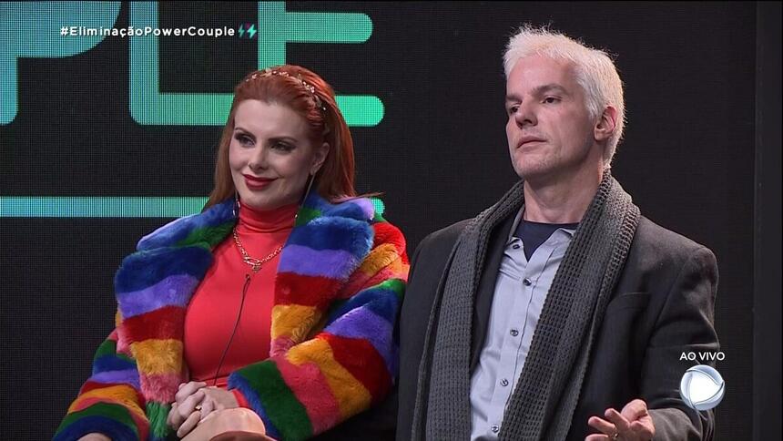 Deborah e Bruno na noite de eliminação do Power Couple Brasil