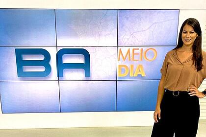 Jessica Senra nos estúdios da TV Bahia