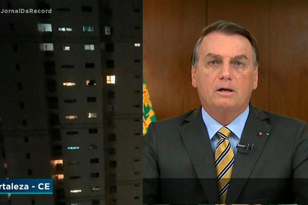 Fortaleza foi um dos locais mostrados pelo Jornal da Record que teve panelaço durante o pronunciamento do presidente Jair Bolsonaro