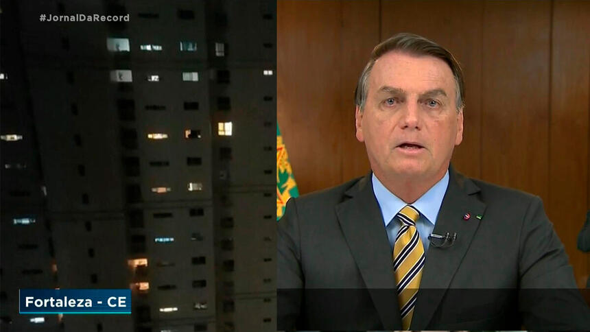 Fortaleza foi um dos locais mostrados pelo Jornal da Record que teve panelaço durante o pronunciamento do presidente Jair Bolsonaro