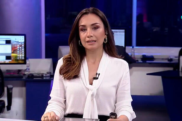 Millena Machado na estreia do RedeTV News, dia 14 de junho