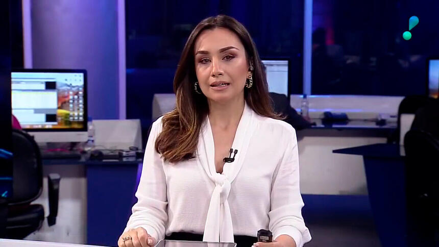 Millena Machado na estreia do RedeTV News, dia 14 de junho