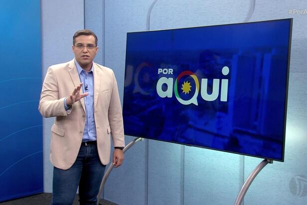 Fabio Araujo na estreia do Por Aqui na TV Jornal, afiliada do SBT