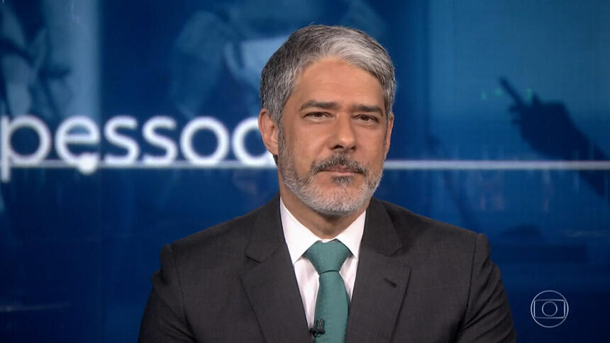William Bonner durante o lançamento da campanha Fatos e Pessoas do Jornal Nacional