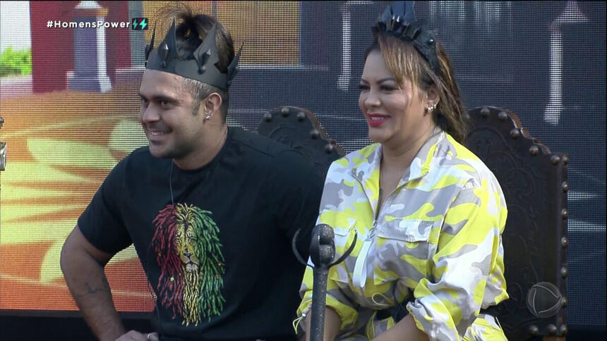 Rod Bala e Márcia Fellipe em jogo da discórdia do Power Couple Brasil