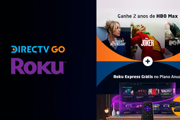 Logo do DirecTV Go e Roku Express