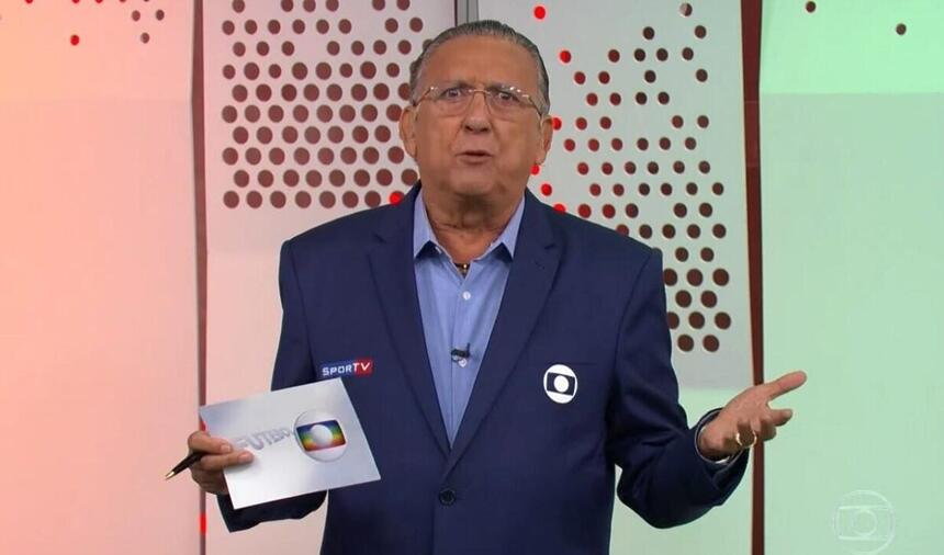 Galvão Bueno durante uma transmissão pela TV Globo