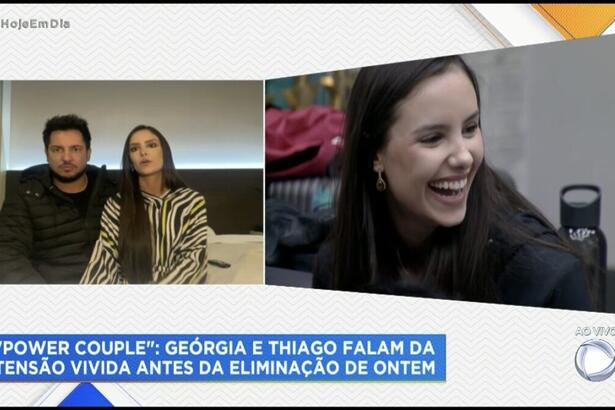 Geórgia e Thiago bateram um papo nesta quarta-feira (21) com Ana Hickmann no Hoje em Dia, o casal eliminado do Power Couple Brasil 5, revelou ter mágoas de Renata e Leandro por terem torcido contra eles. "Éramos próximos".