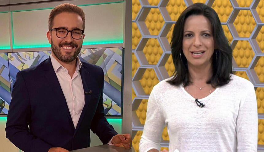 Jornalistas Felipe Malta e Viviane Costa em uma montagem