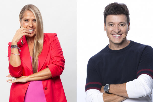 Adriane Galisteu e Rodrigo Faro em uma montagem