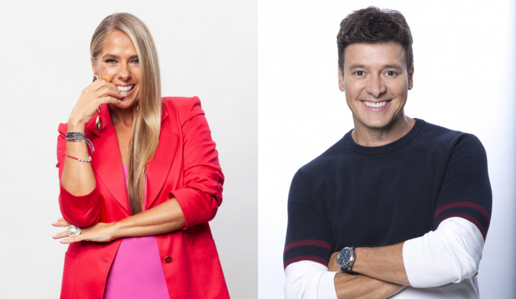 Adriane Galisteu e Rodrigo Faro em uma montagem