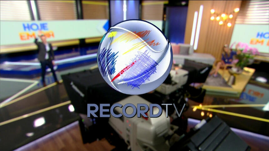 Logo da Record TV rabiscado, em uma ação da Veja