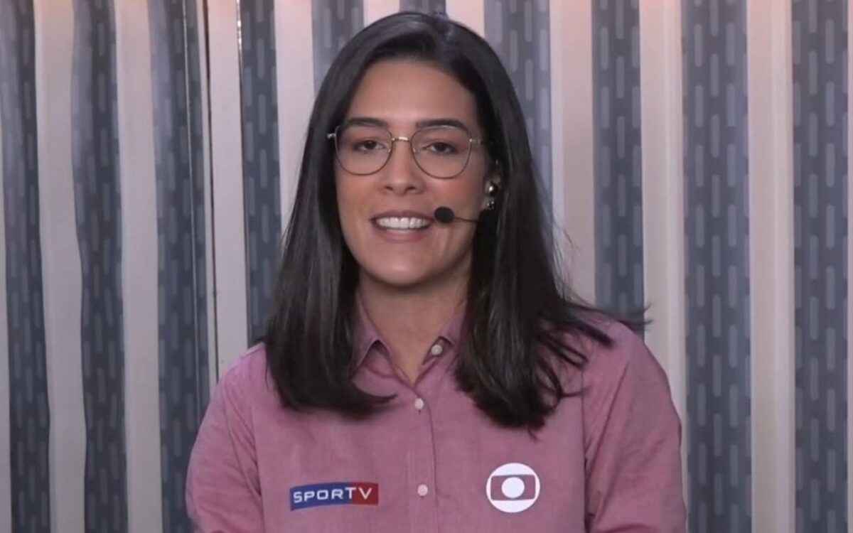 Renata Silviera durante uma transmissão pelo SporTV