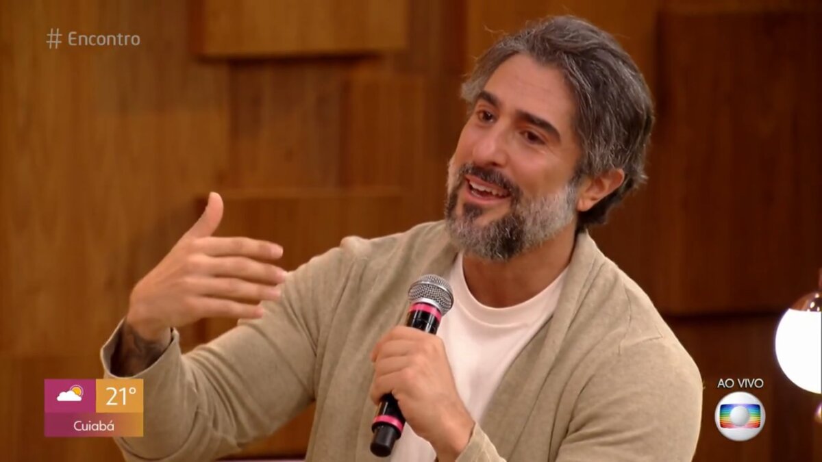Marcos Mion nos estúdios do Encontro, na TV Globo