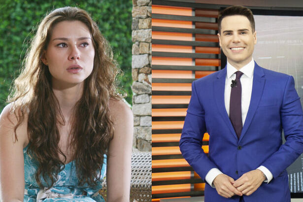 Clarissa (0Lavínia Vlasak) em cena da novela Prova de Amor - Luiz Bacci no estúdio do Cidade Alerta