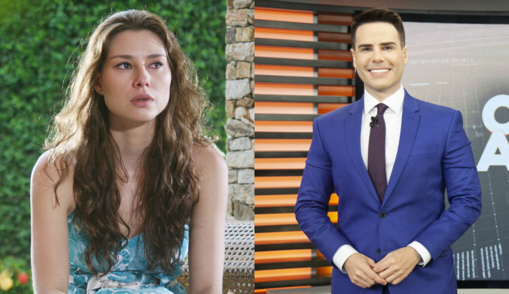 Clarissa (0Lavínia Vlasak) em cena da novela Prova de Amor - Luiz Bacci no estúdio do Cidade Alerta