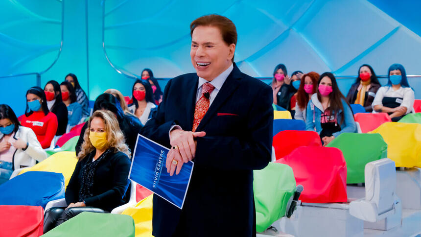 Silvio santos durante o Jogo dos Pontinhos no Programa Silvio Santos de 01 de agosto de 2021