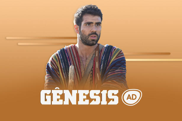 Logo do Resumo da semana da novela Gênesis com o protagonista da fase de José do Egito